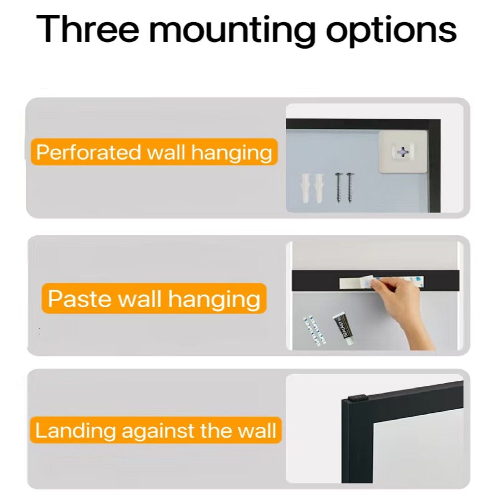 Vintage Full Length Mirror Wall Mounted With Faux Wooden Frame - Brown