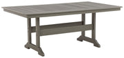 Signature Design by Ashley® Visola - Gray - Rect Dining Table W/Umb Opt | Meri Furniture
