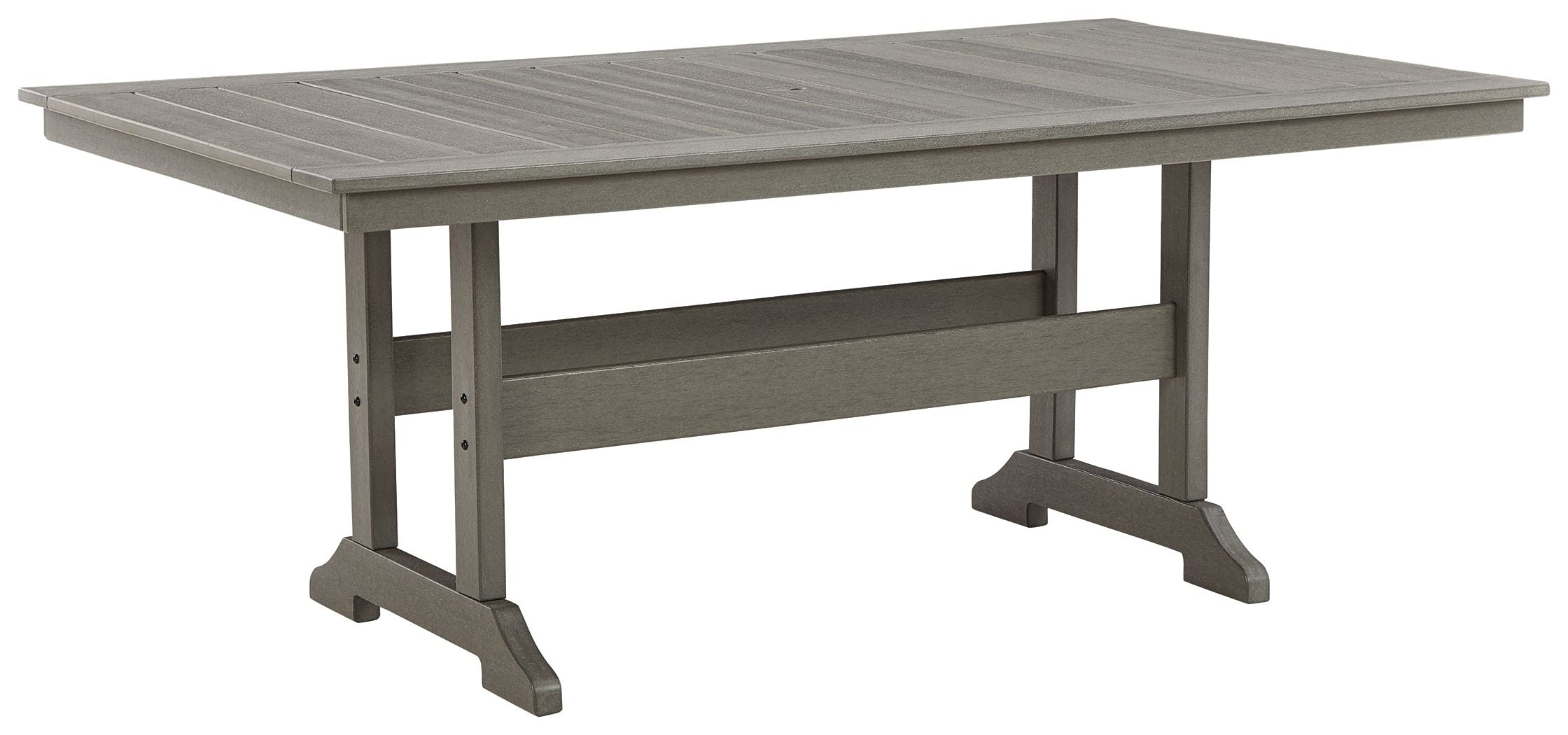 Signature Design by Ashley® Visola - Gray - Rect Dining Table W/Umb Opt | Meri Furniture