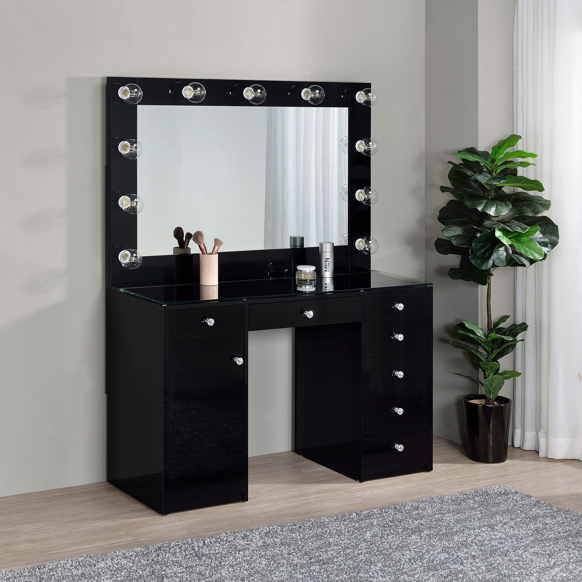 Coaster Fine Furniture Acena - 7-Drawer Vanity Set With Lighting | Meri Furniture
