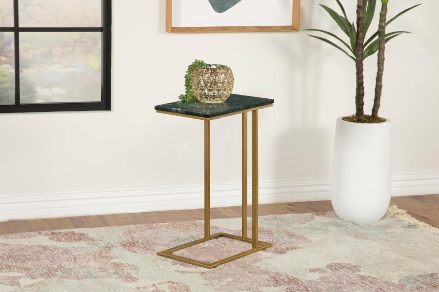 Coaster Fine Furniture Vicente - Marble Top C-Shaped Sofa Side Table | Meri Furniture