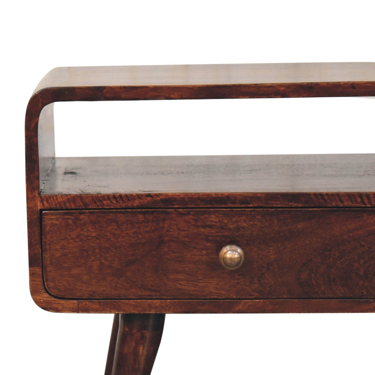 Solid Wood Curved Media Unit