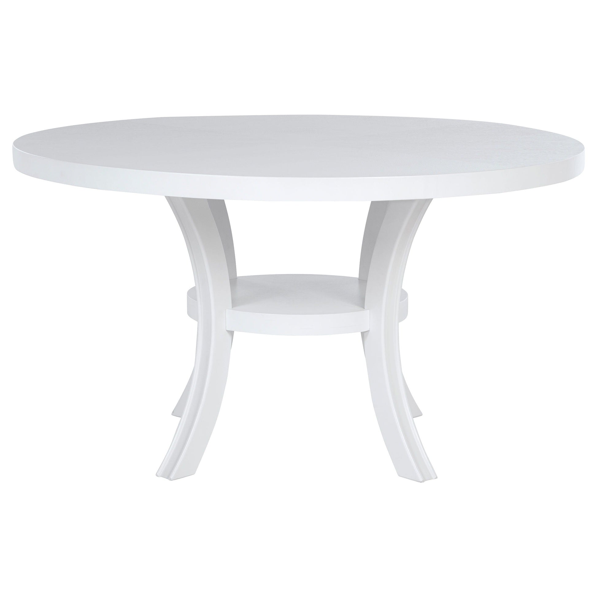 Coaster Fine Furniture Judd - Round Dining Wood Table With Shelf - Pearl White | Meri Furniture