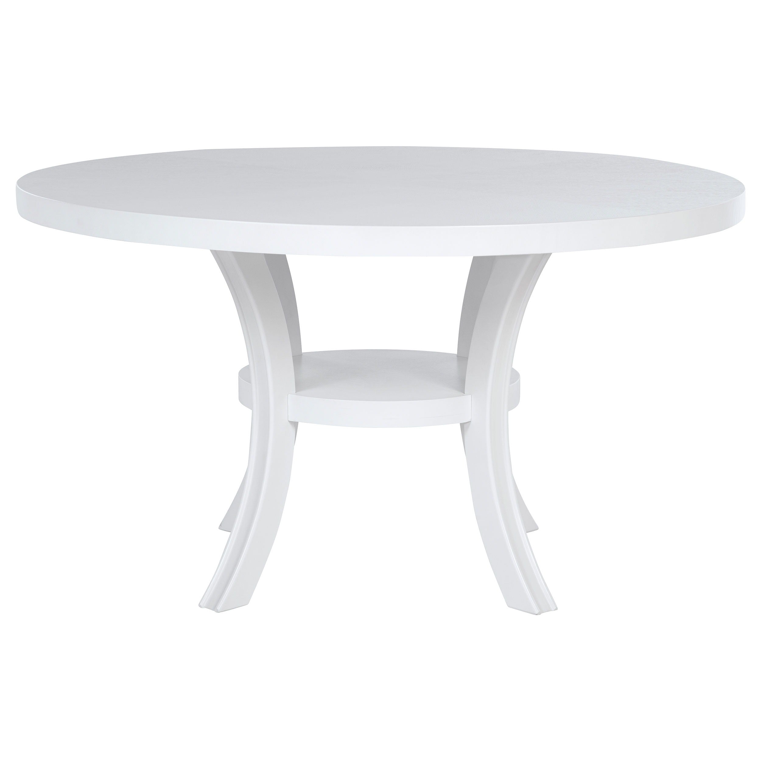 Coaster Fine Furniture Judd - Round Dining Wood Table With Shelf - Pearl White | Meri Furniture