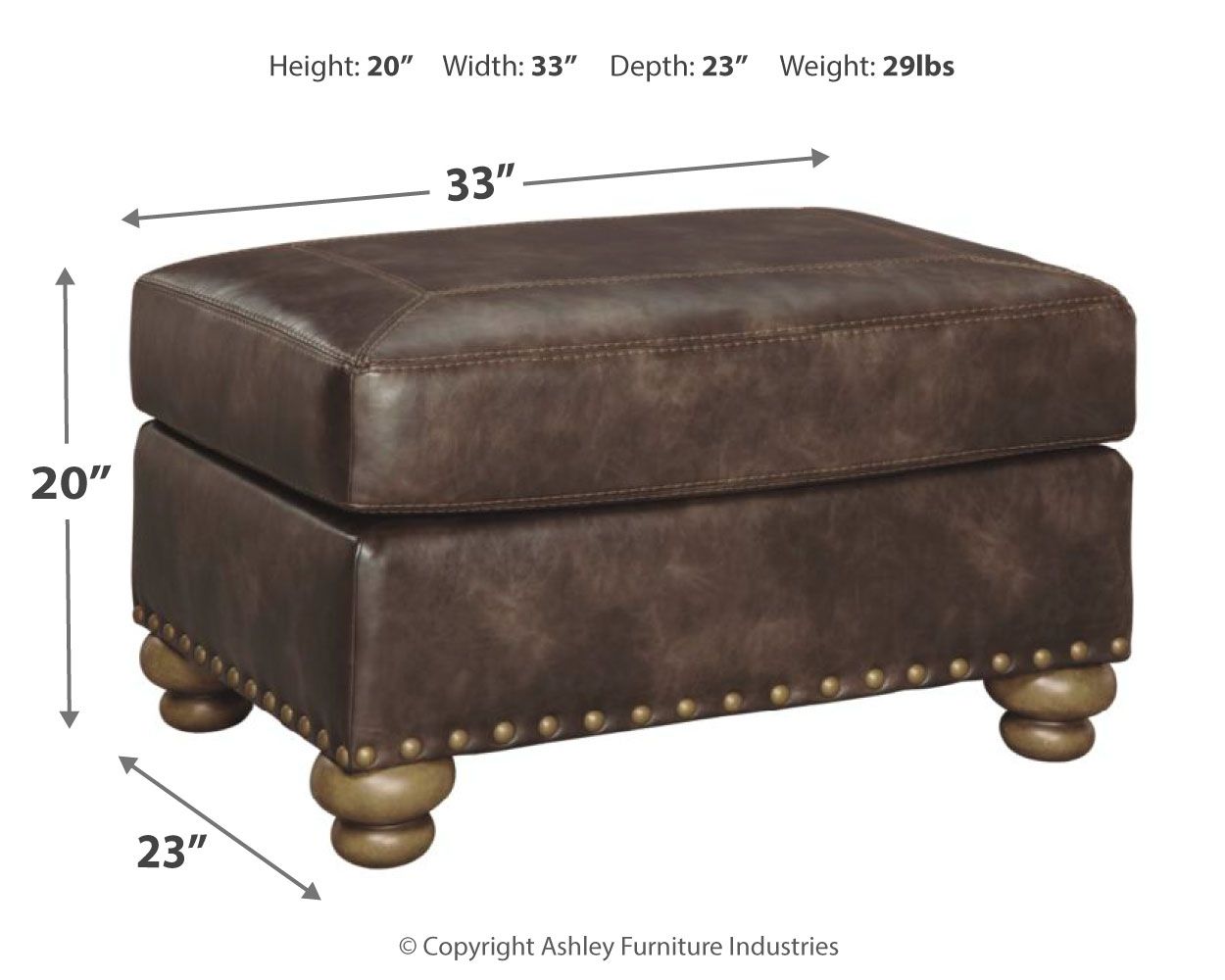 Ashley Furniture Nicorvo - Coffee - Ottoman | Meri Furniture