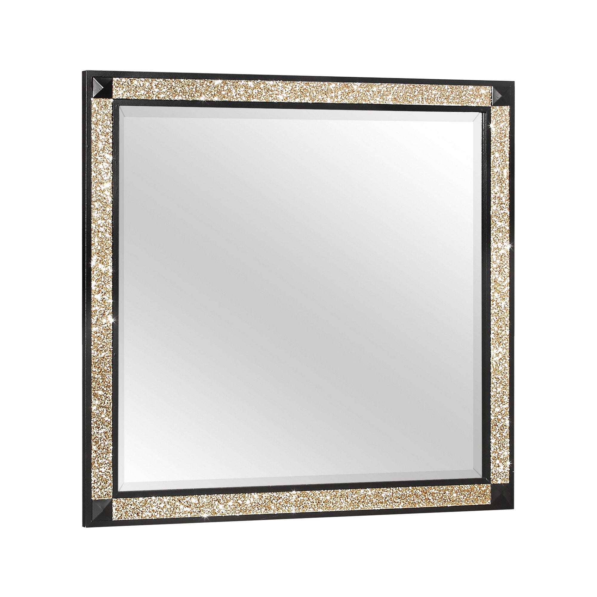 Lively - Mirror With Glitter Detail - Black