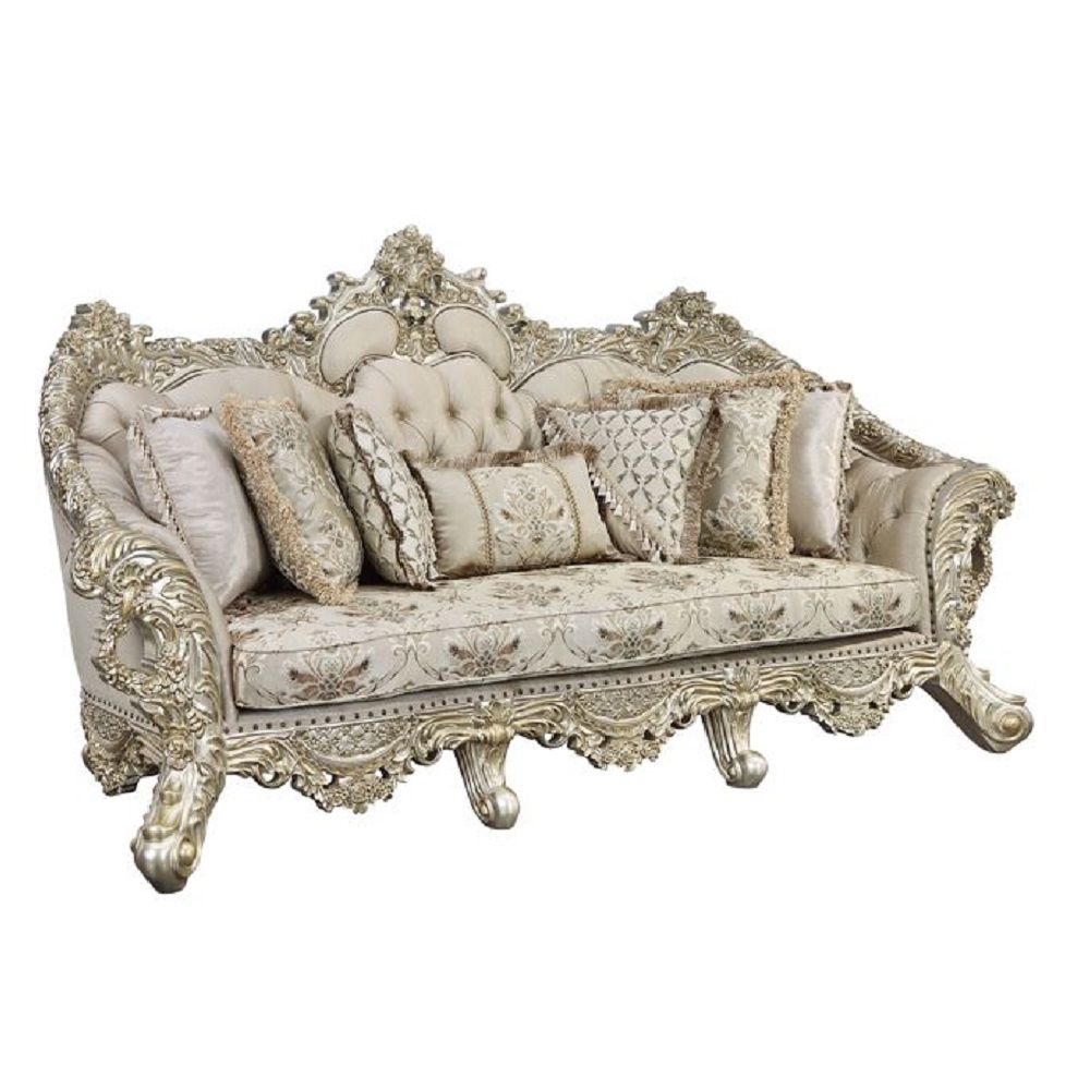 ACME Danae - Sofa - Fabric, Champagne & Gold Finish | Meri Furniture