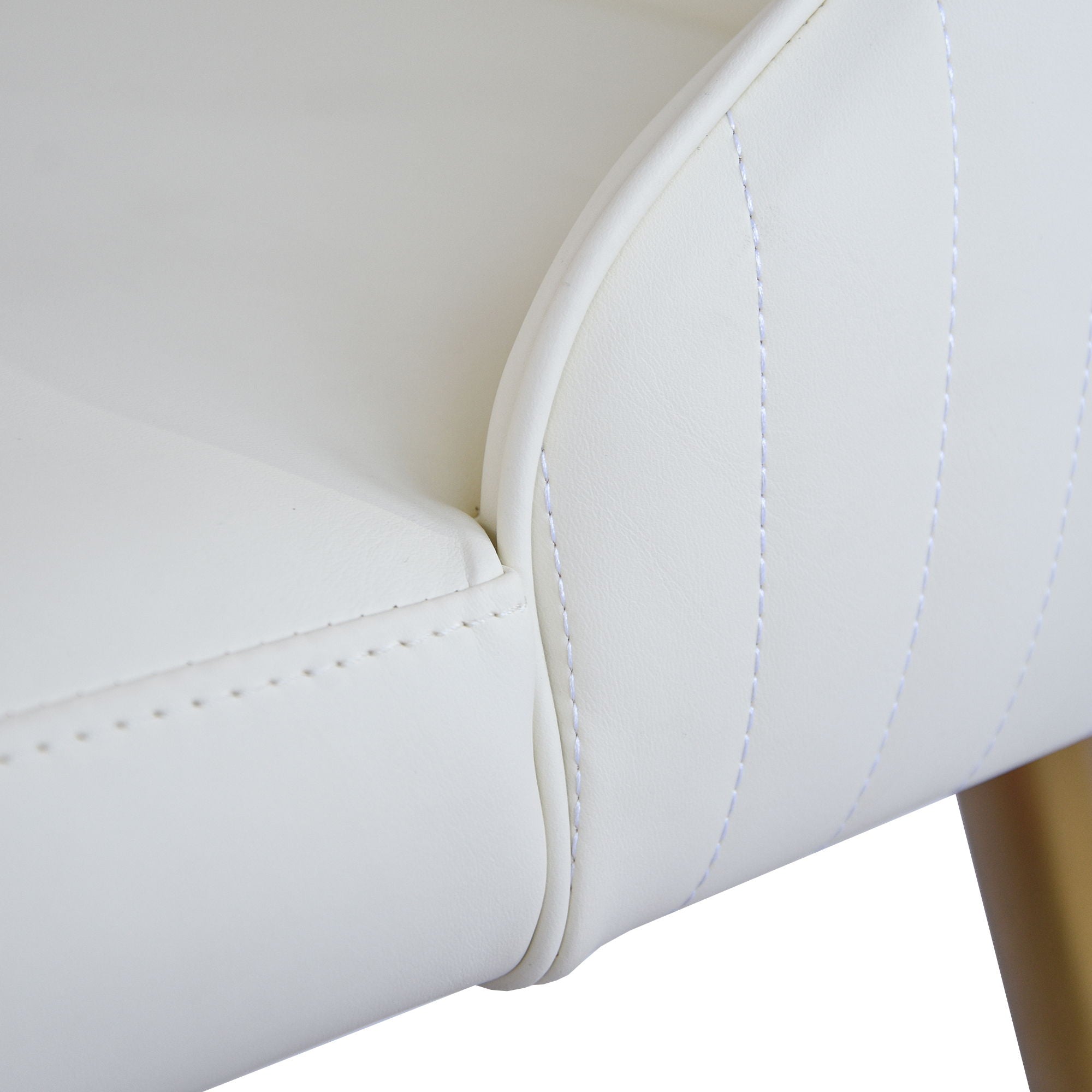 Modern Sponge-Filled Dining Chair, Solid Wood Metal Legs, Suitable For Restaurants, Living Rooms And Rooms (Set of 2) - White