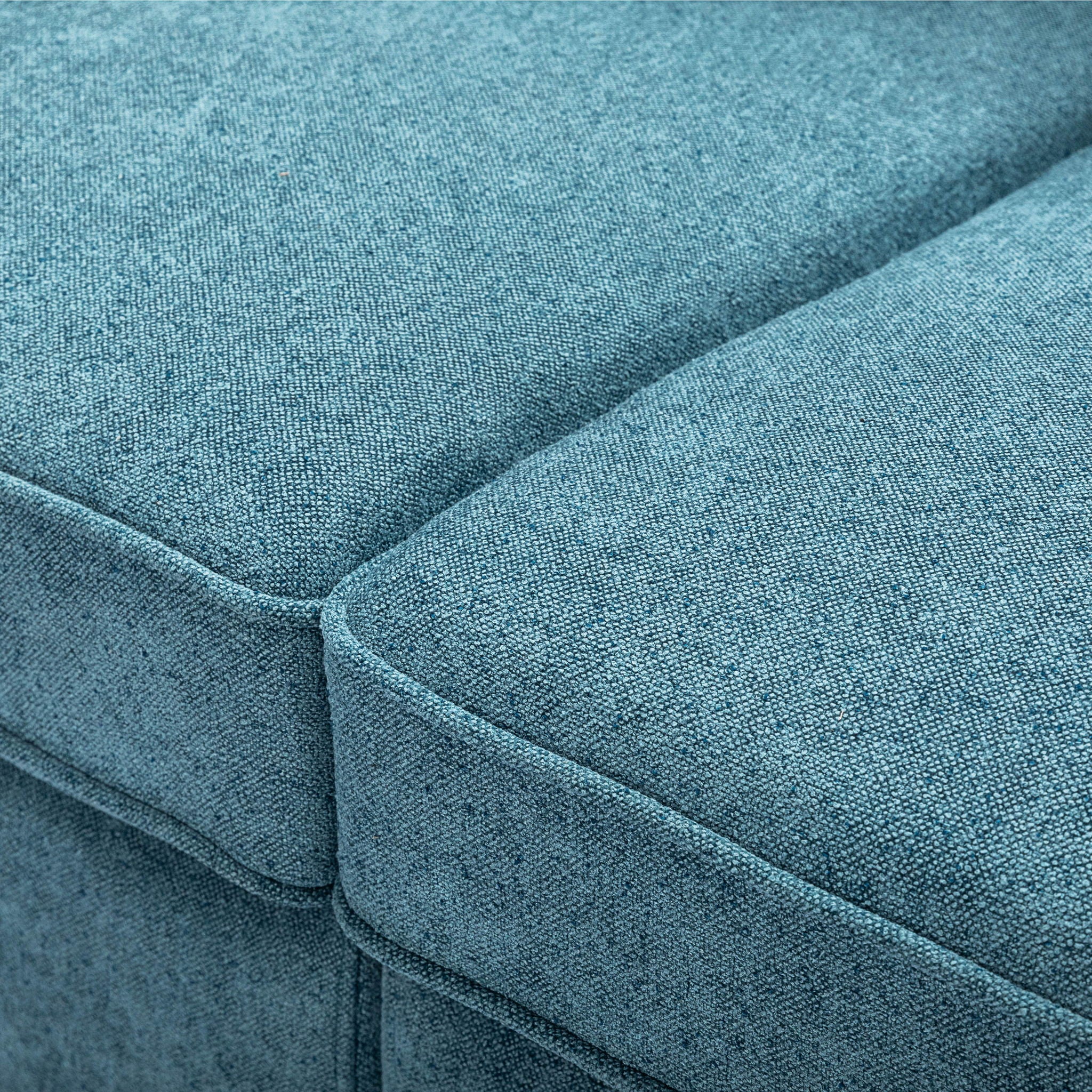 Modern Fabric Sofa With Plush Cushions, Sleek Arm Design