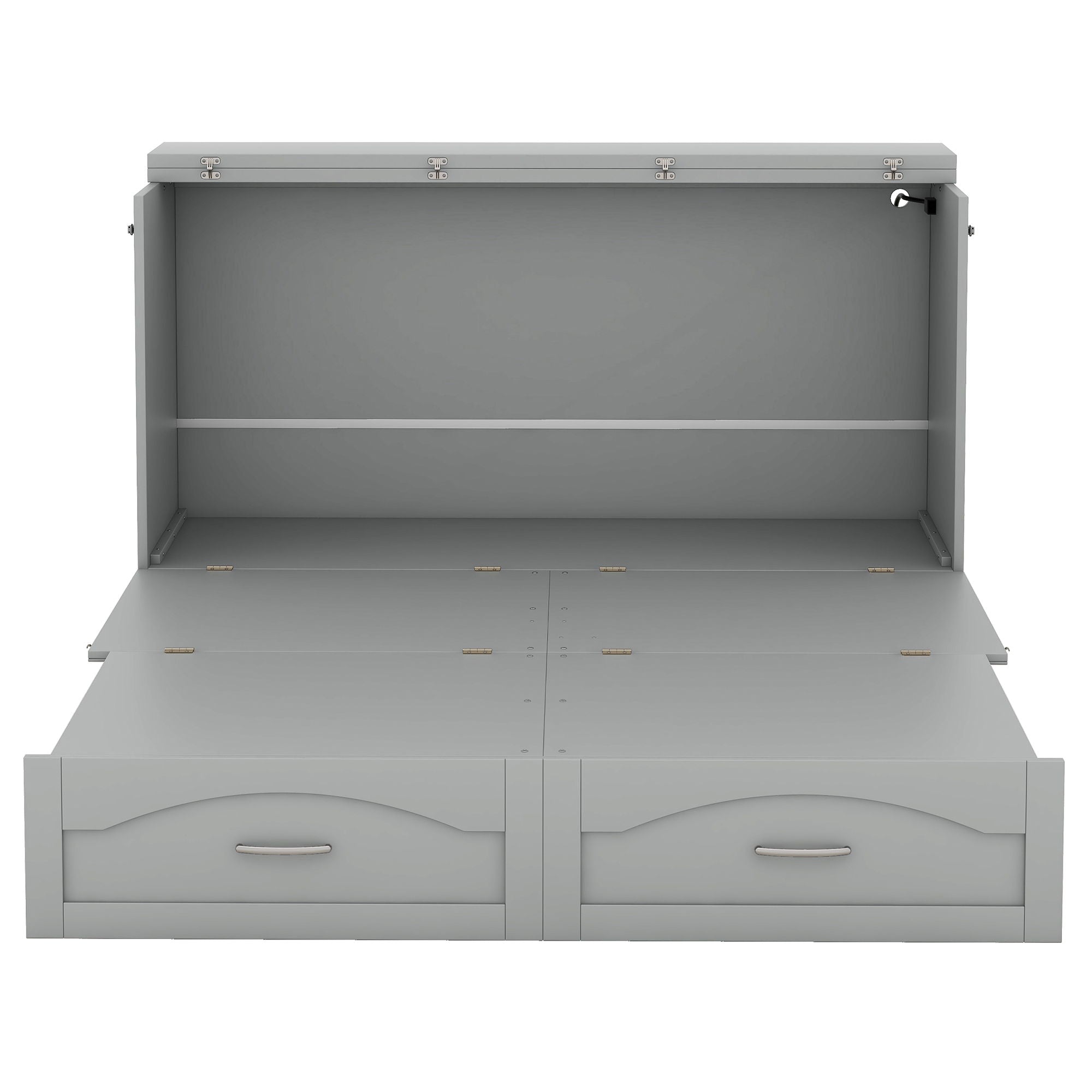 Murphy Wall Bed With Drawer And A Set Of Sockets & USB Ports, Pulley Structure Design