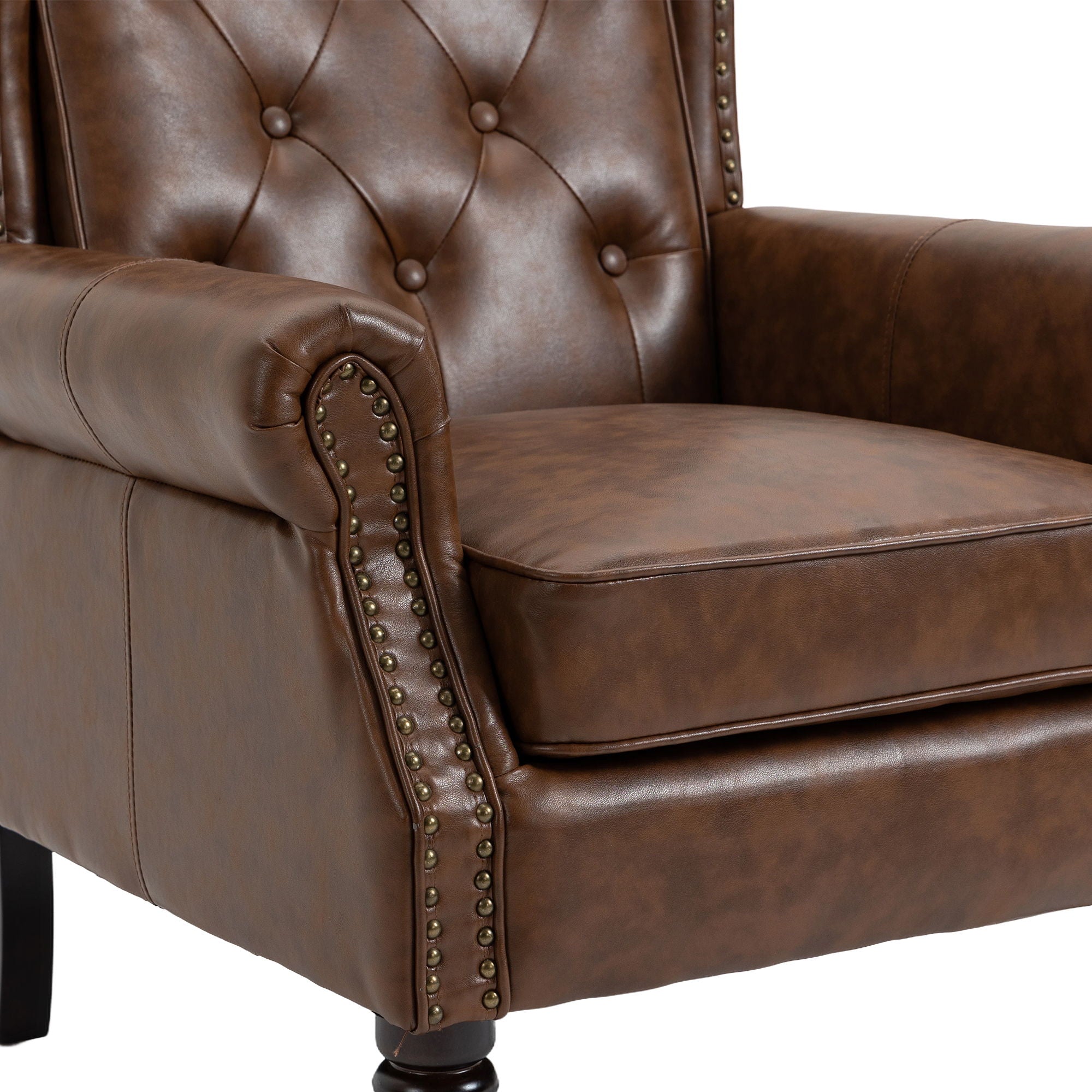 Modern Accent Armchair With Sturdy Wood Legs