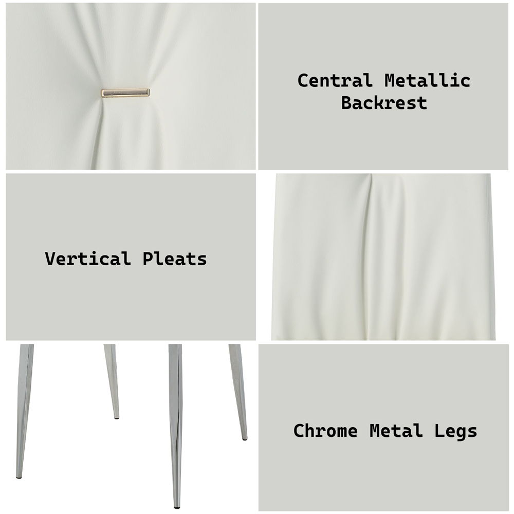 Kamaile - Side Chair Set of 2) - Beige Synthetic Leather & Chrome