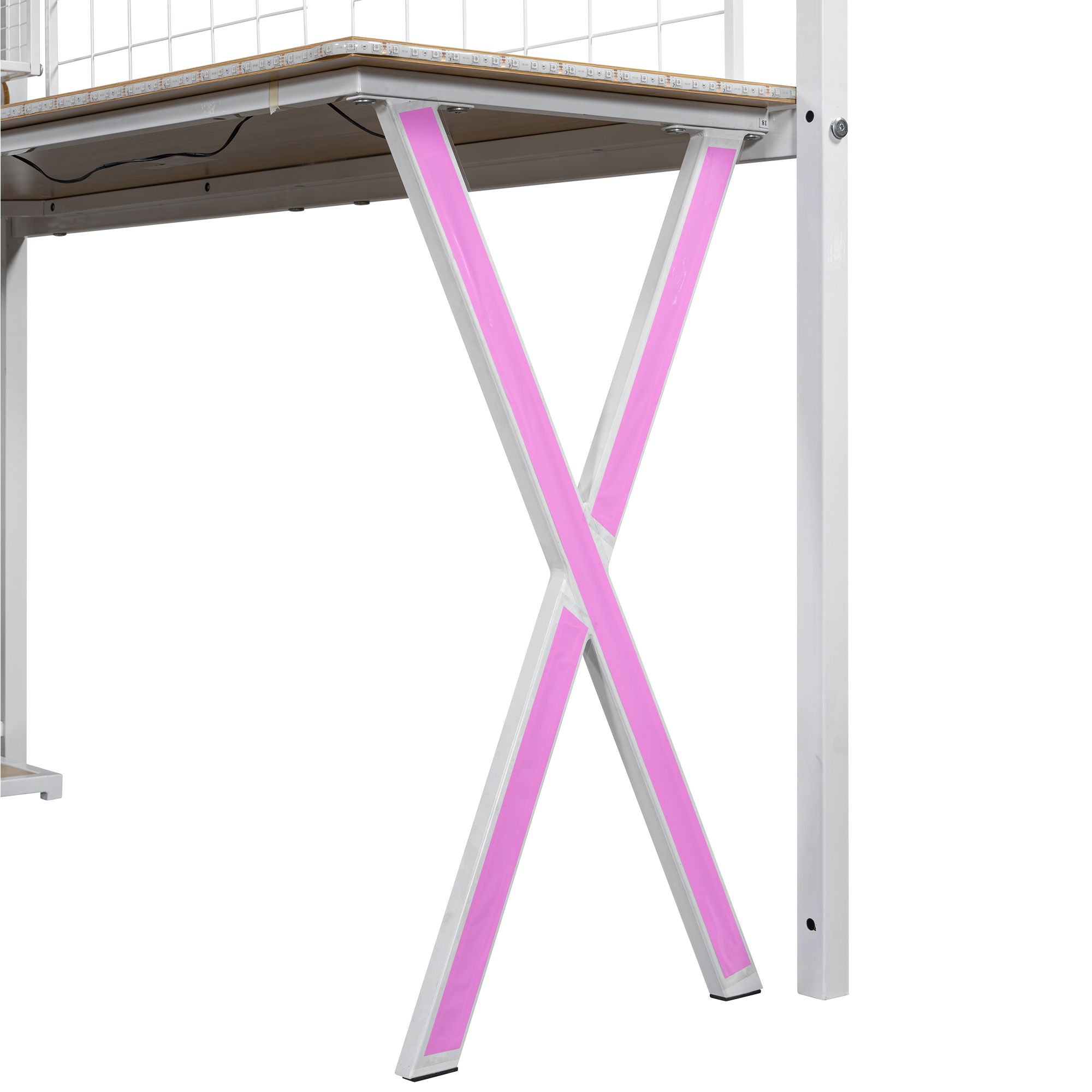 Loft Bed With Built In Work Station, Wardrobe, Storage Staircase And LED