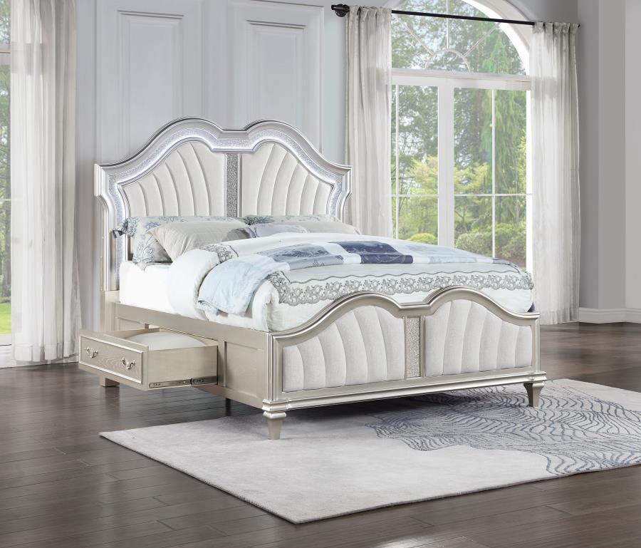 Coaster Fine Furniture Evangeline - LED Storage Panel Bed | Meri Furniture