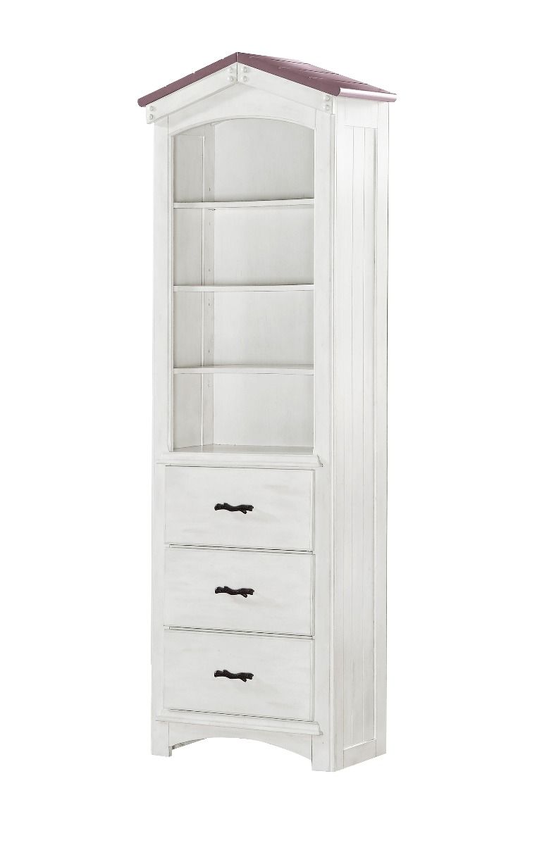 ACME Tree House - Bookshelf - Pink & White Finish | Meri Furniture