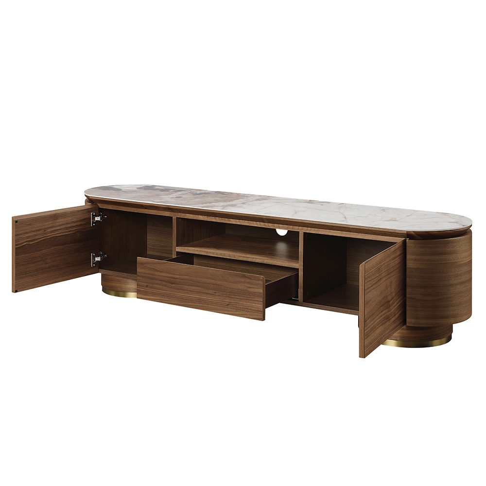ACME Willene - TV Stand With Ceramic Top - Dark Brown | Meri Furniture