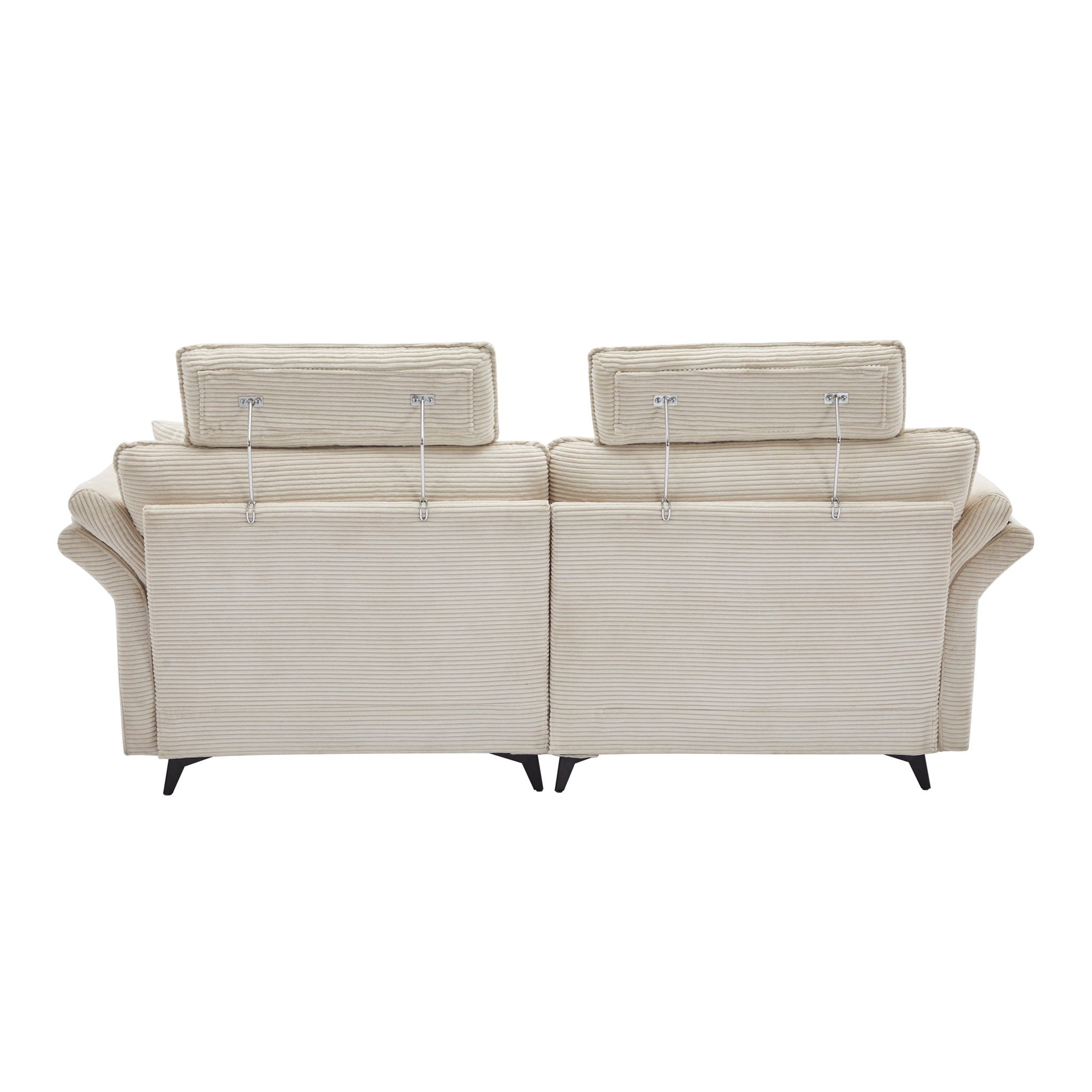 Modern Corduroy Deep Seat Sectional Sofa With Ottoman