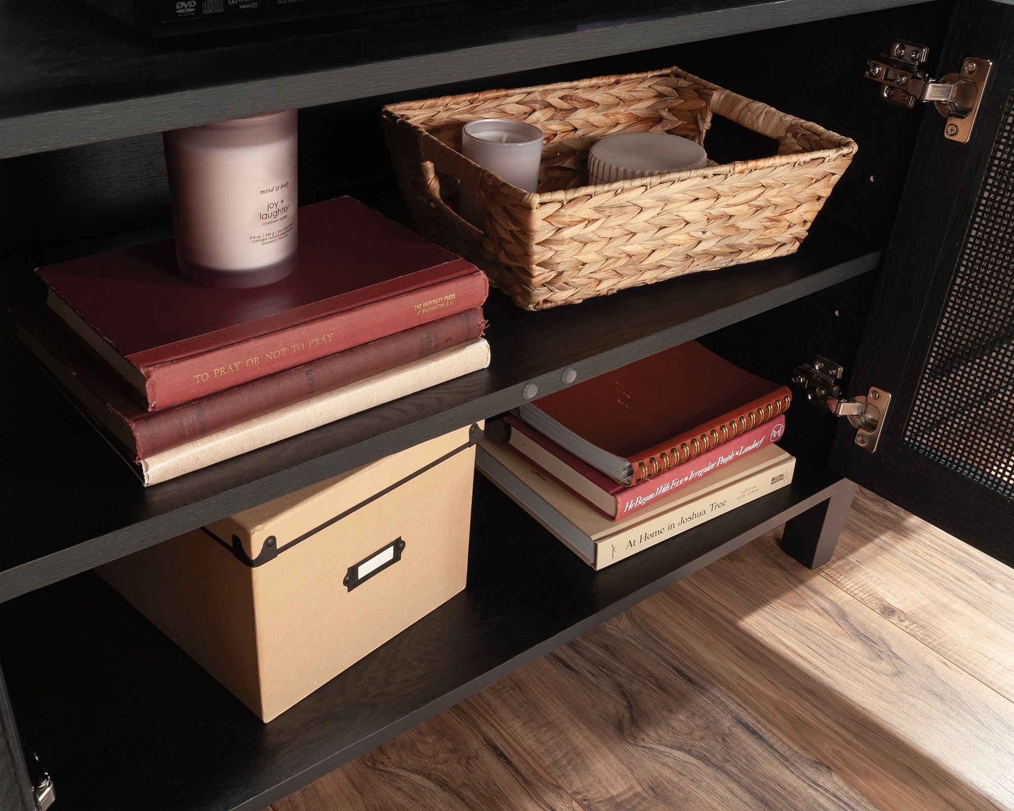 TV Credenza with Doors in Raven Oak