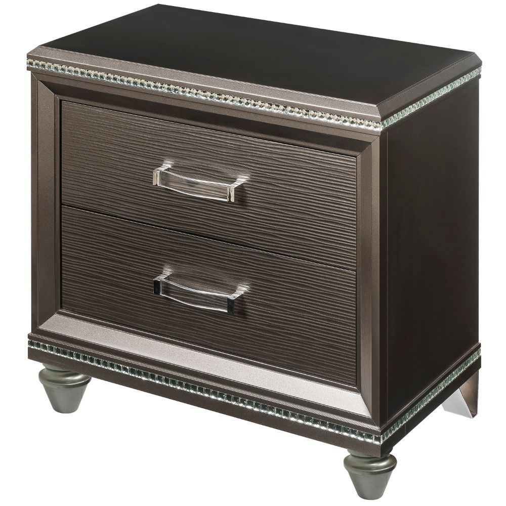 ACME The clean lines and transitional look of the Sadie Nightstand it an ideal addition to any bedroom. | Meri Furniture