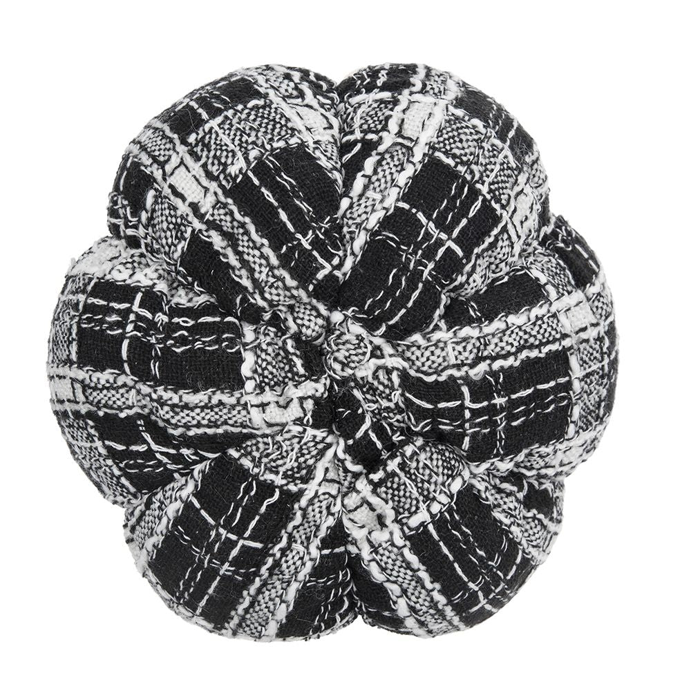 Light Plaid Pumpkin, For Holiday Halloween Decor - Black / White