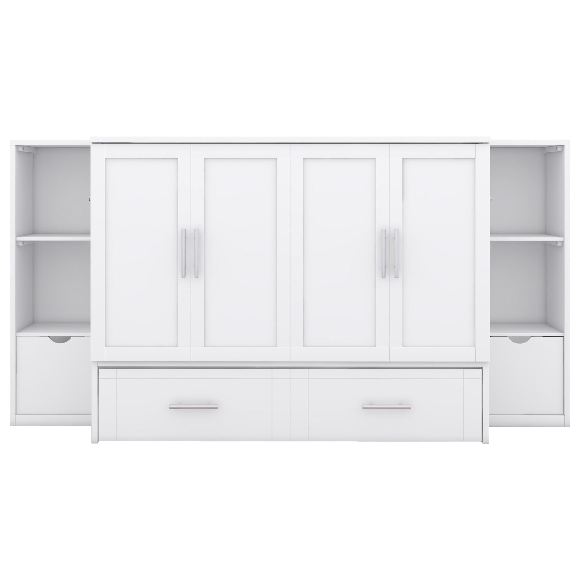 Murphy Bed With Shelves, Drawers And USB Ports