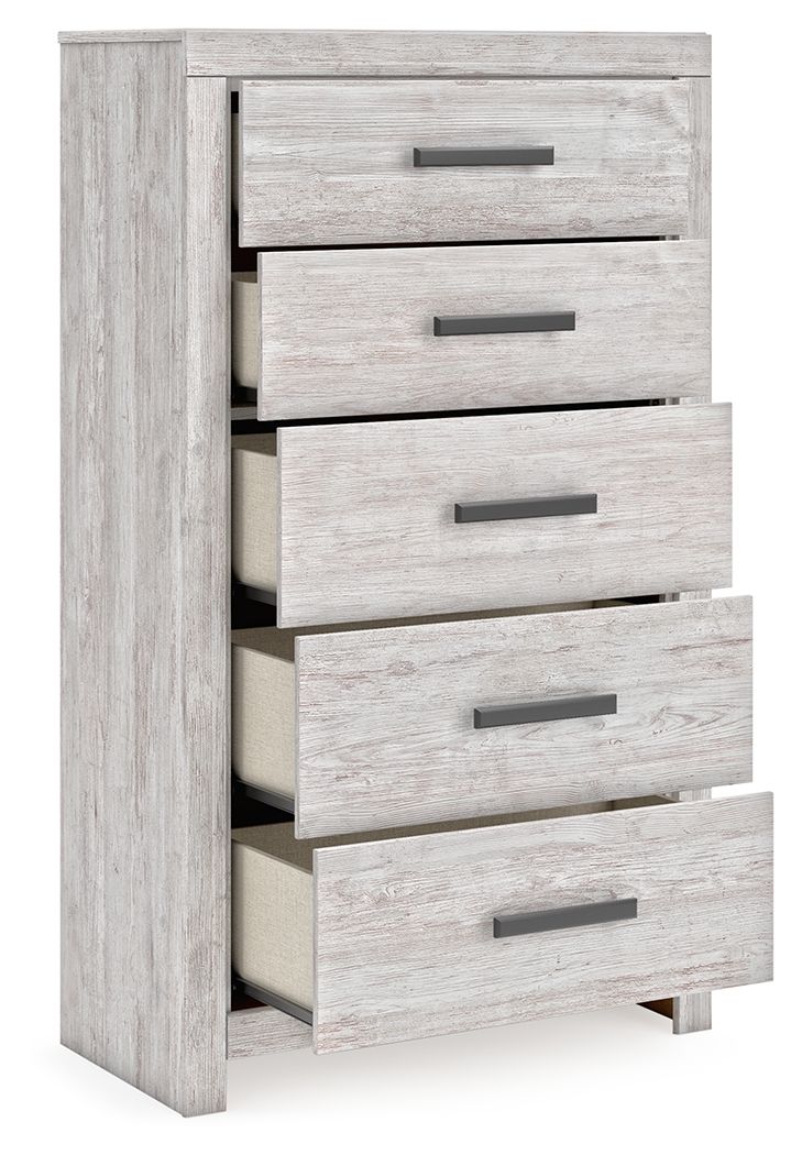 Signature Design by Ashley® Cayboni - Whitewash - Five Drawer Chest | Meri Furniture