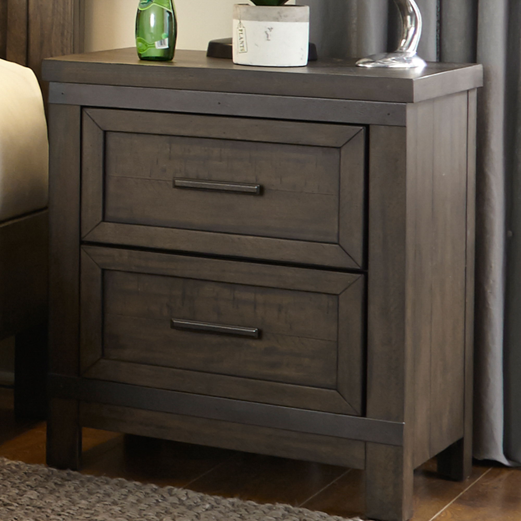 Liberty Furniture Thornwood Hills - 2 Drawer Nightstand - Dark Brown | Meri Furniture