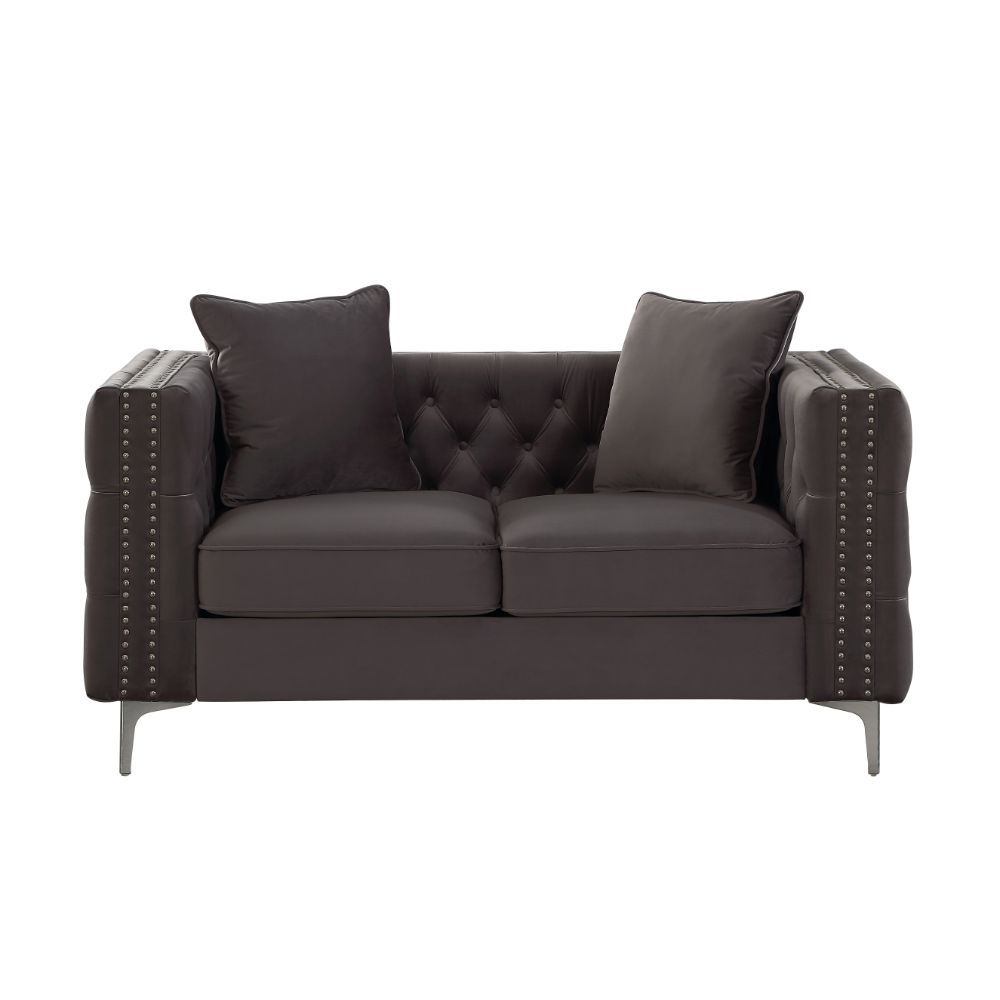 ACME Gillian II - Loveseat - Dark Gray Velvet | Meri Furniture