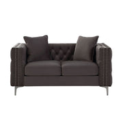 ACME Gillian II - Loveseat - Dark Gray Velvet | Meri Furniture