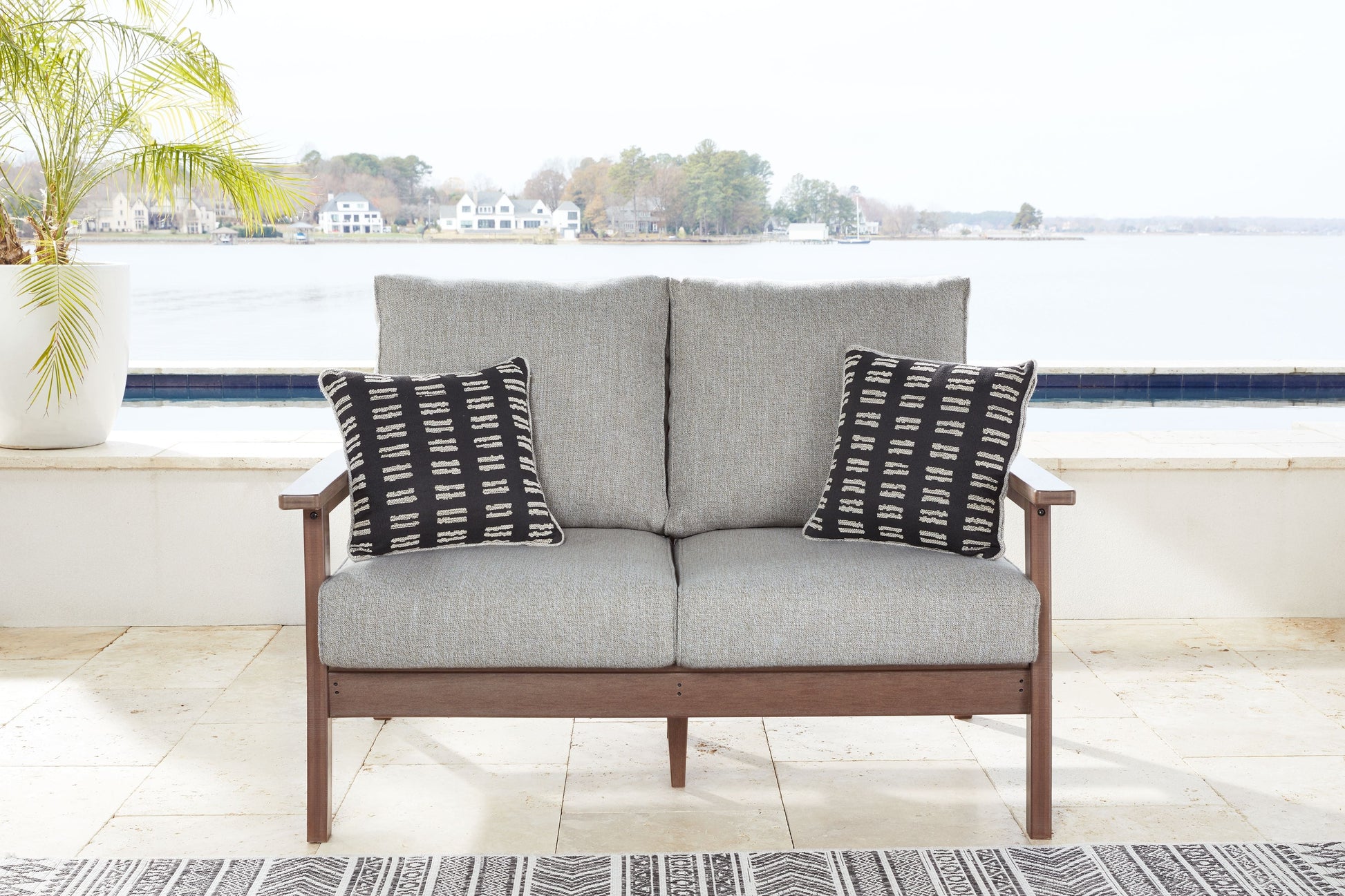 Signature Design by Ashley® Emmeline - Brown / Beige - Loveseat W/Cushion | Meri Furniture