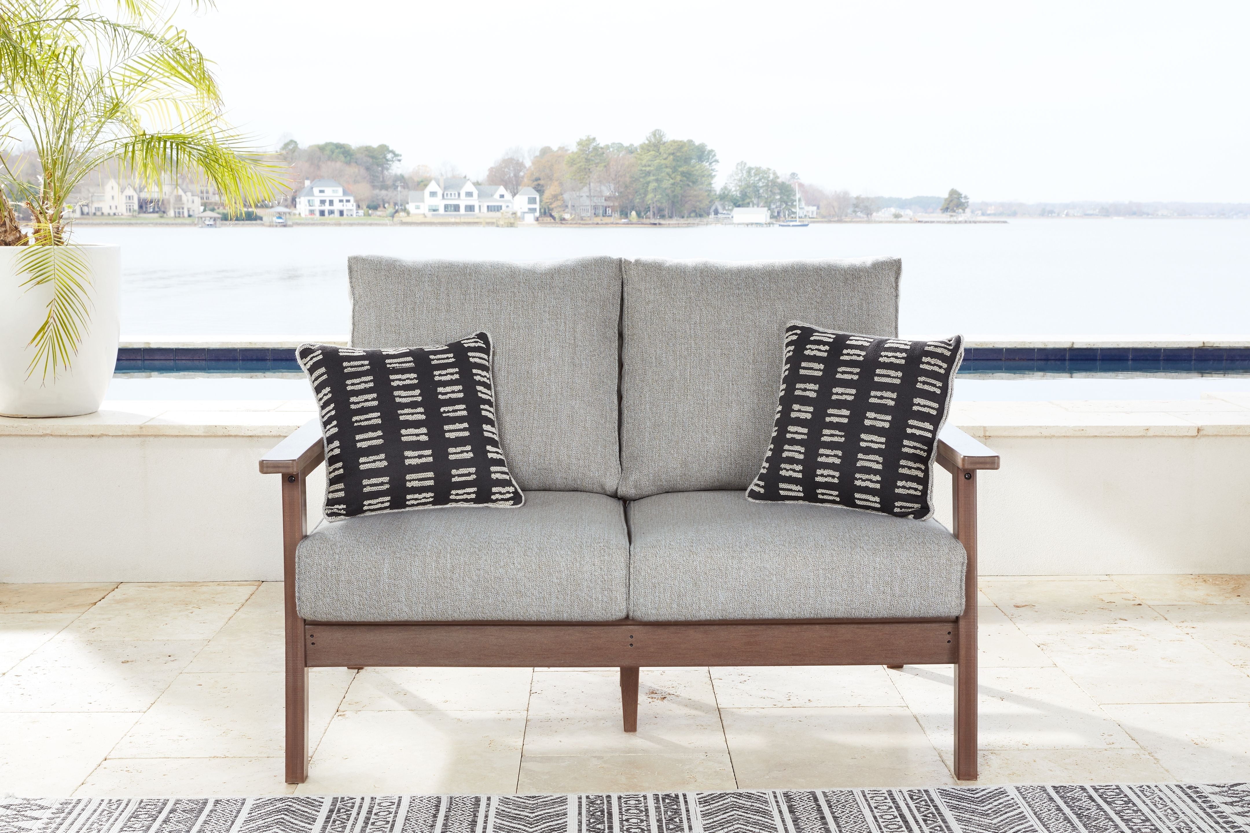 Signature Design by Ashley® Emmeline - Brown / Beige - Loveseat W/Cushion | Meri Furniture