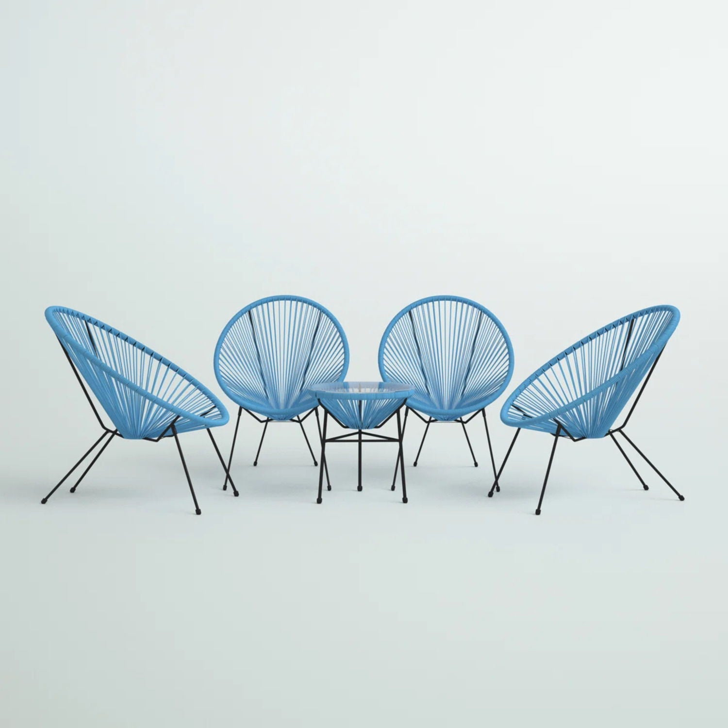 Outdoor Conversation Set With Ergonomic Lounge Chairs And Tempered Glass Table