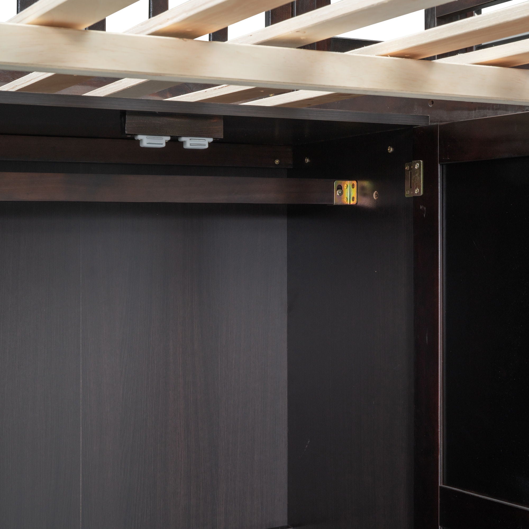 Loft Bed With Bookshelf, Drawers, Desk, And Wardrobe