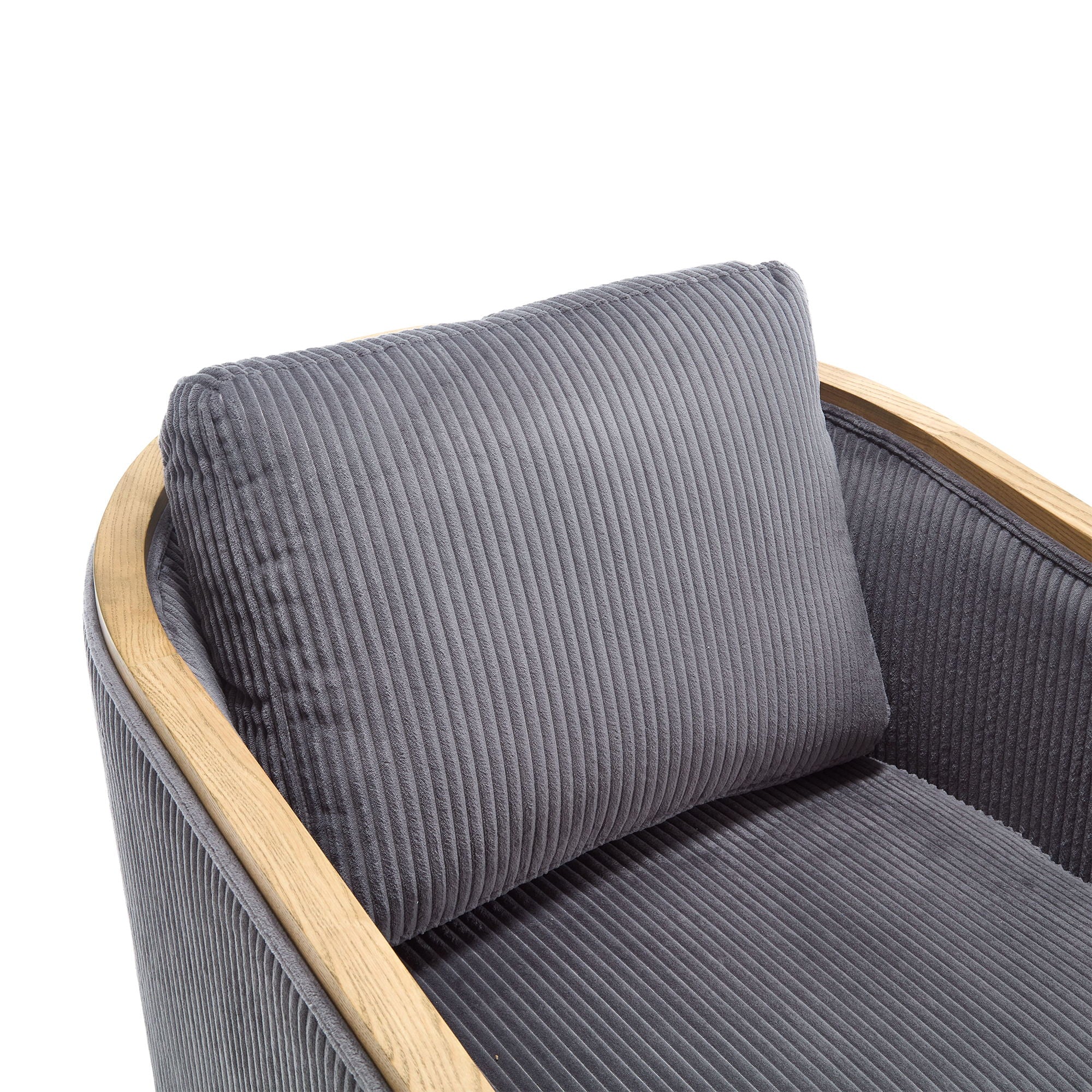 Corduroy Barrel Chair, 360 Degree Swivel