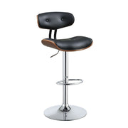ACME Camila - Stool - Black PU & Walnut - 46" | Meri Furniture