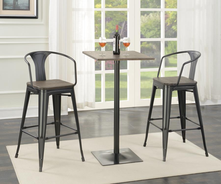 Coaster Fine Furniture Cavalier - Square Pub Height Bistro Bar Table - Dark Elm | Meri Furniture