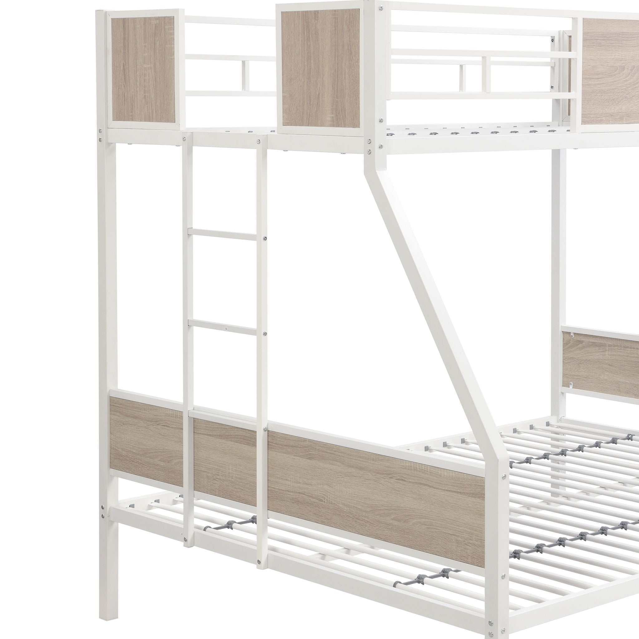 Modern Metal Bunk Bed With Dual Side Ladder And Metal Desig