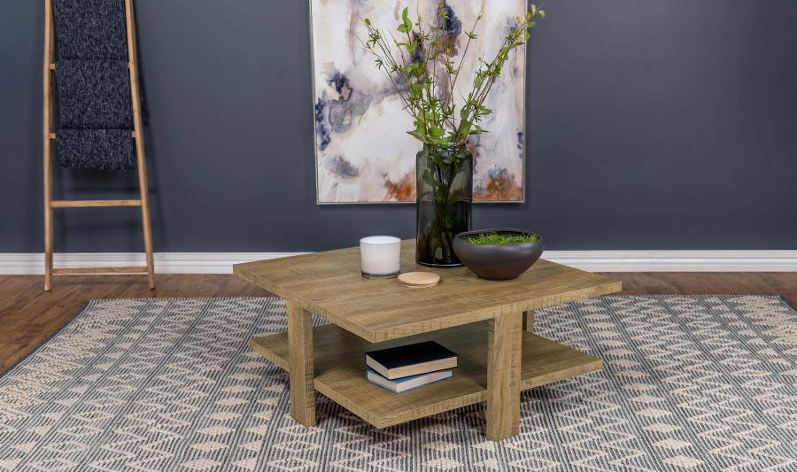 Coaster Fine Furniture Dawn - Square Engineered Wood Coffee Table - Mango Brown | Meri Furniture