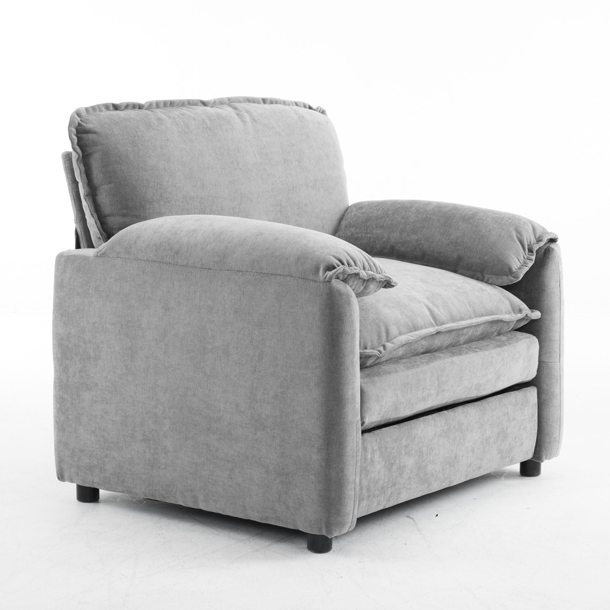 Oversized Reading Armchair With Thick Cushions, High Back Support