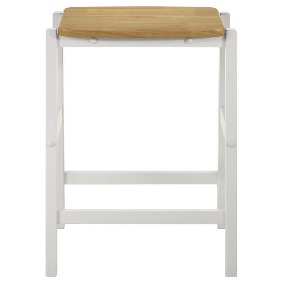 Coaster Fine Furniture Edgeworth - Wood Backless Counter Stool (Set of 2) - White | Meri Furniture