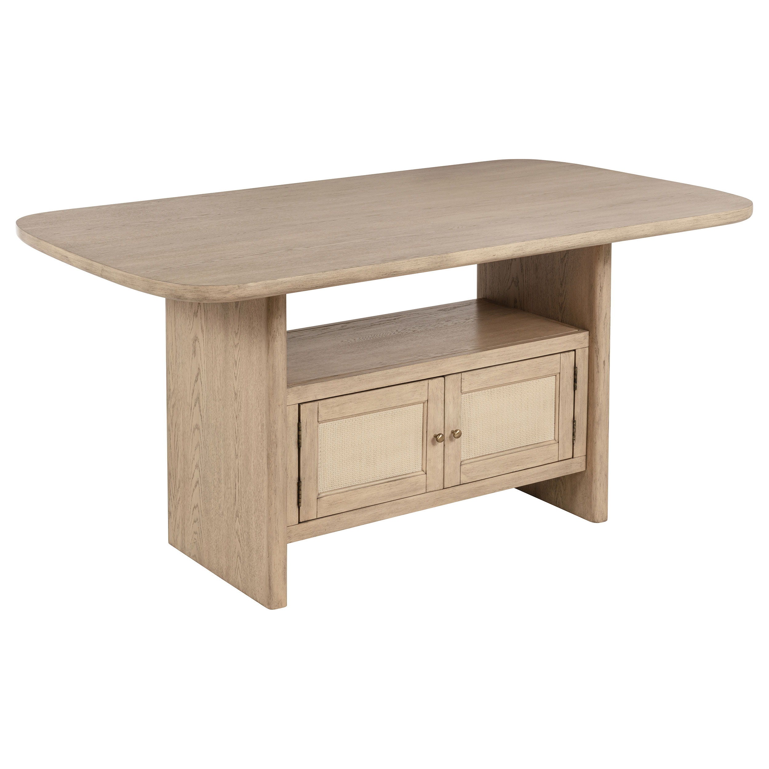 Coaster Fine Furniture Kailani - Cane Counter Height Storage Dining Table - Beige Oak | Meri Furniture