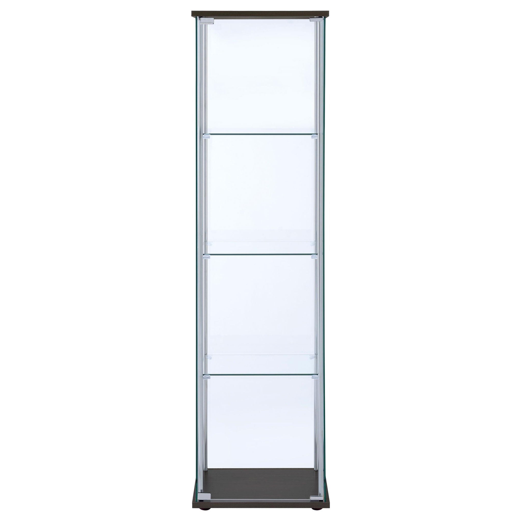 Bellatrix 3-shelf Clear Glass Curio Cabinet Cappuccino