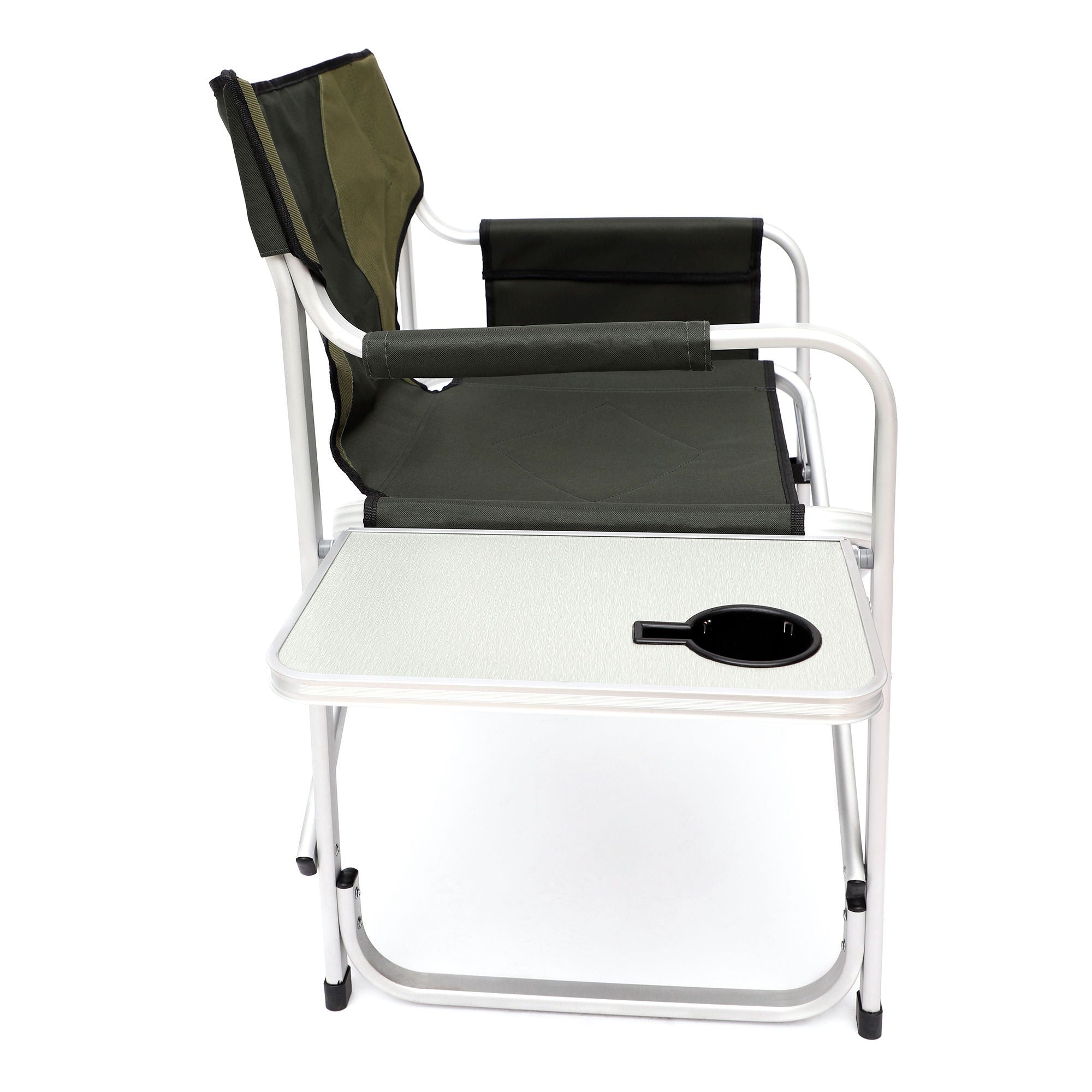 Padded Folding Outdoor Chair With Side Table And Storage Pockets, Lightweight Oversized Directors Chair For Indoor, Outdoor Camping, Picnics And Fishing