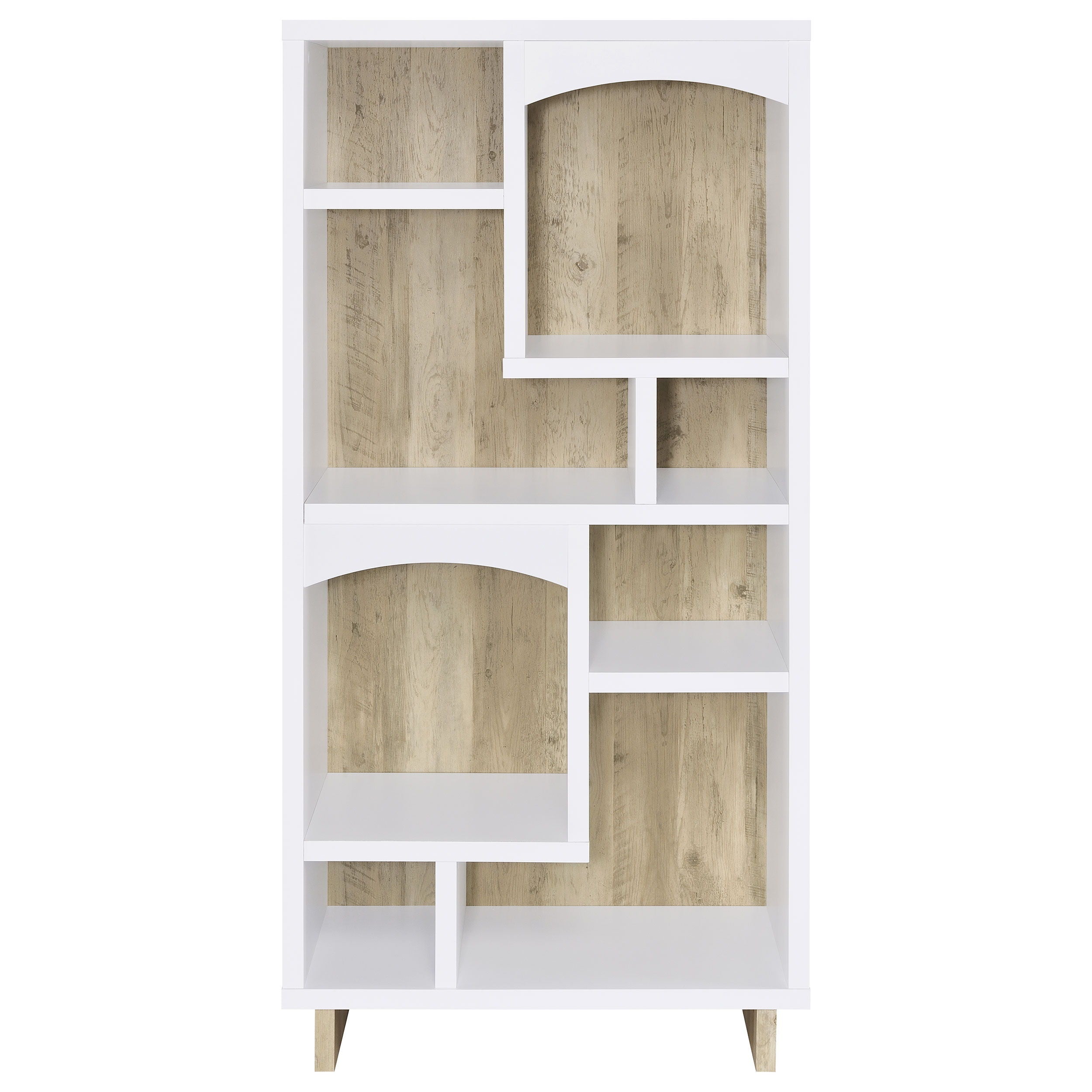 Coaster Fine Furniture Dalton - 6-Shelf Bookcase - White And Distressed Pine | Meri Furniture