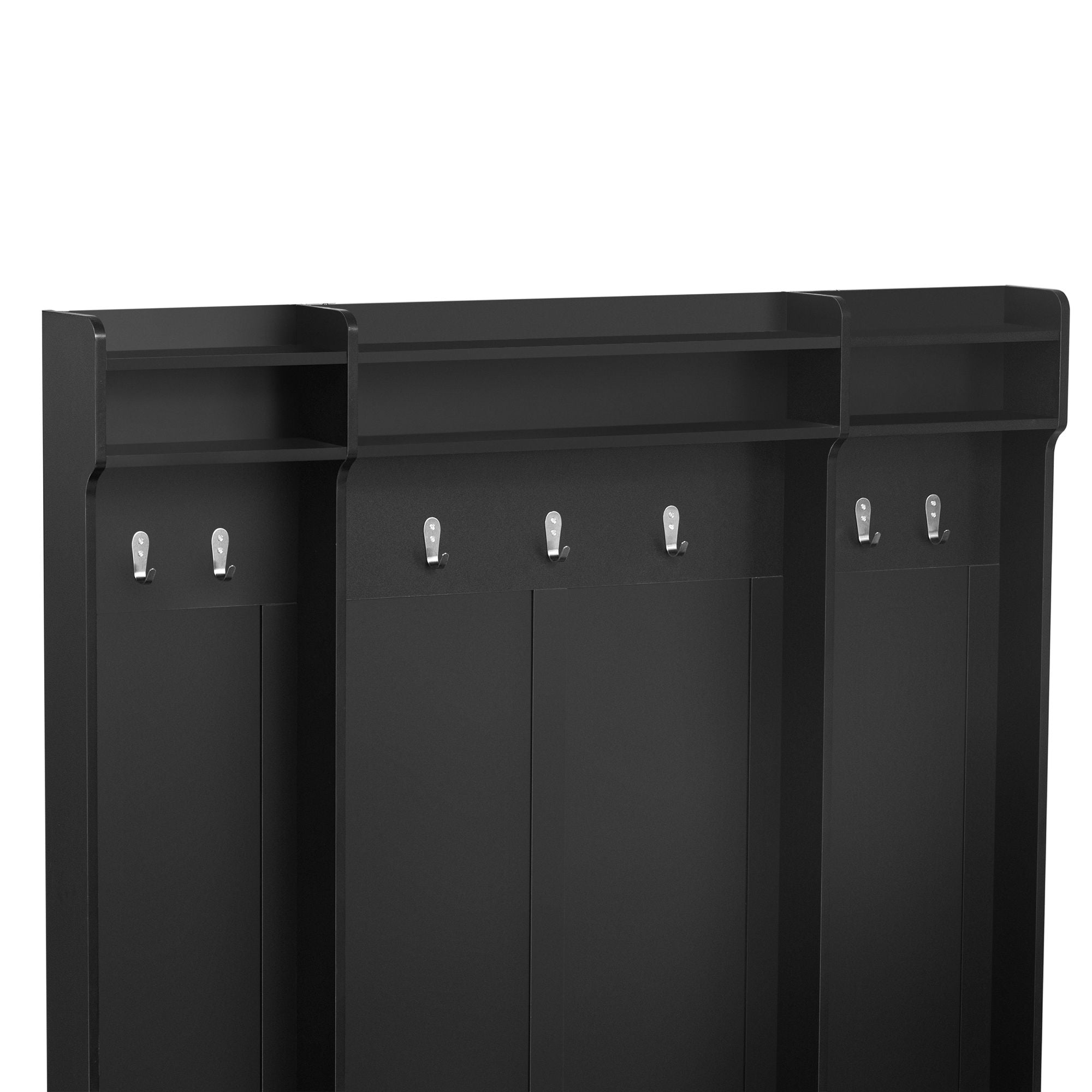 5 In 1 Entryway Bench With Coat Rack, 7 Sturdy Hooks, 2 Spacious Drawers And Adjustable Shelves