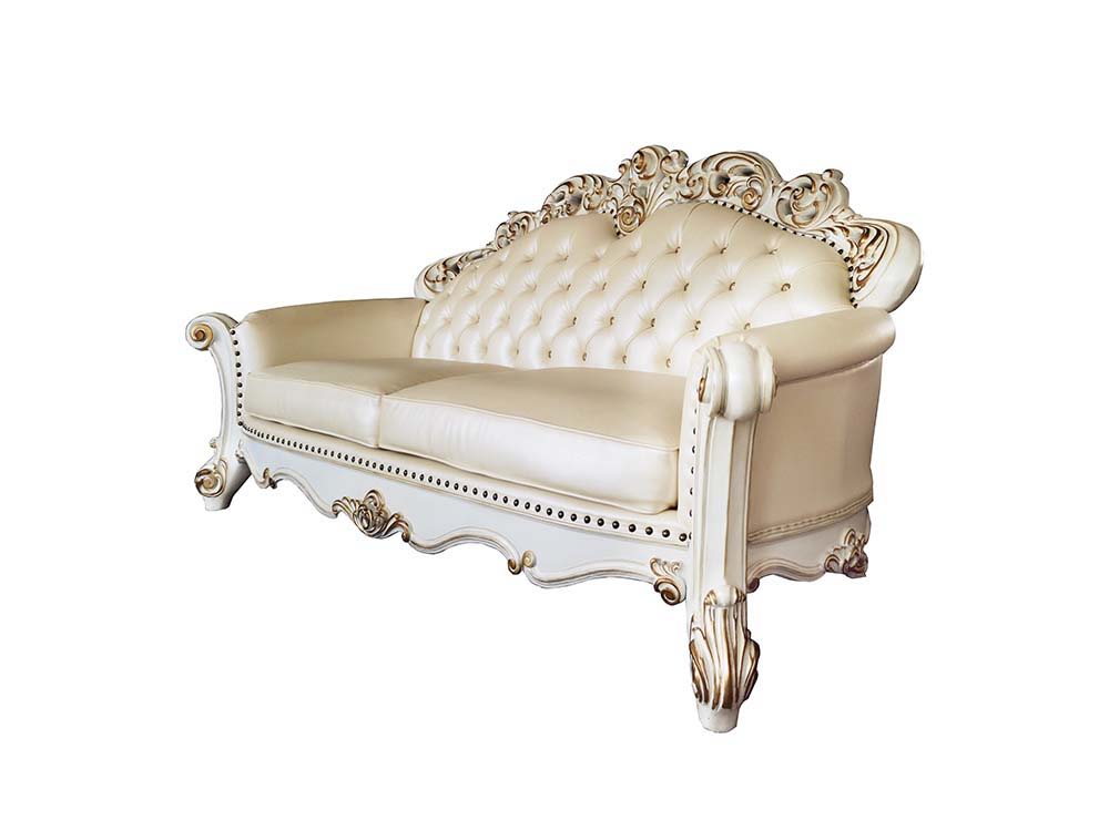 ACME Vendom - Sofa - Champagne PU & Antique Pearl Finsih | Meri Furniture