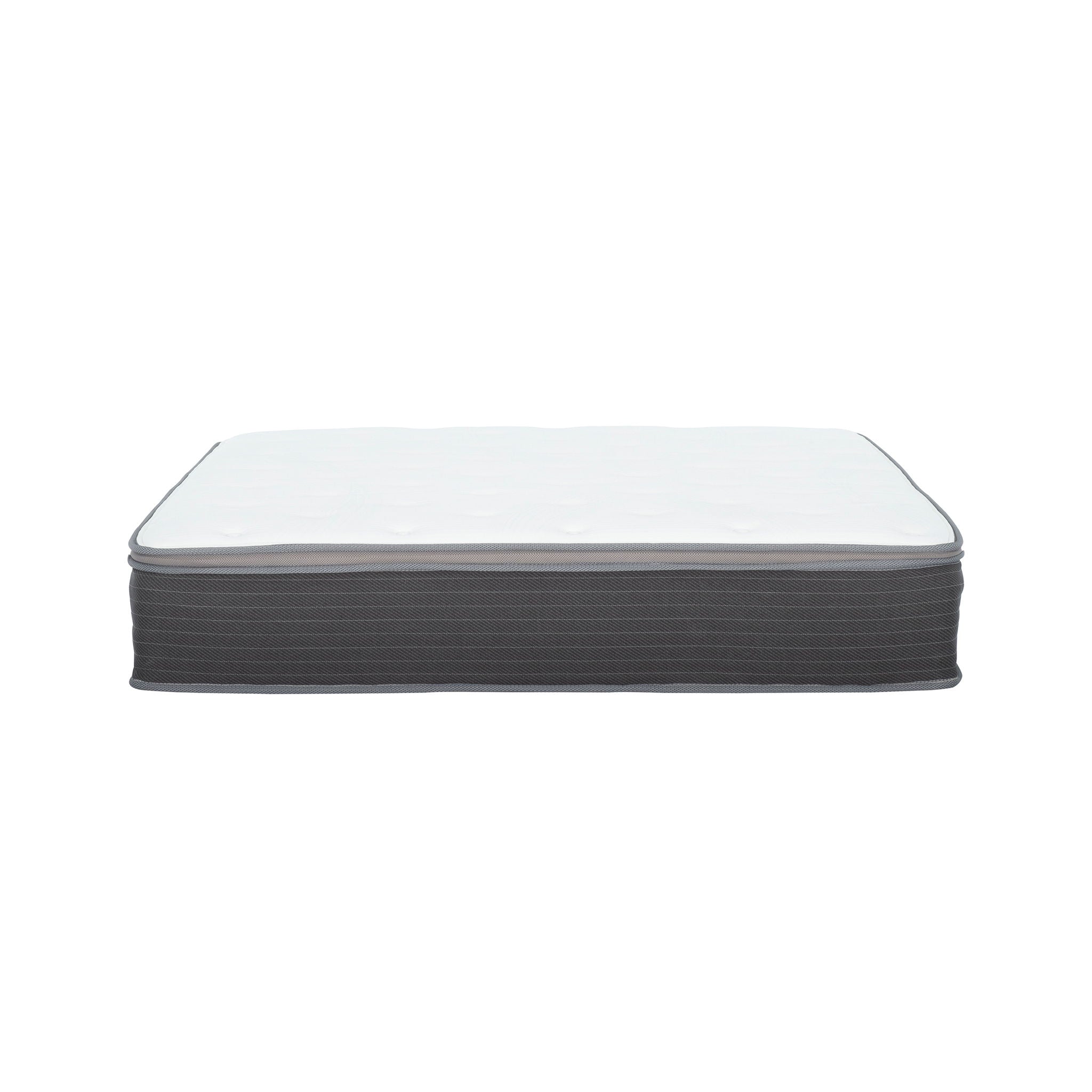 10" Full Size Hybrid Mattress In A Box, Gel Memory Foam Mattress Top With Pocket Coil Base - Gray / White