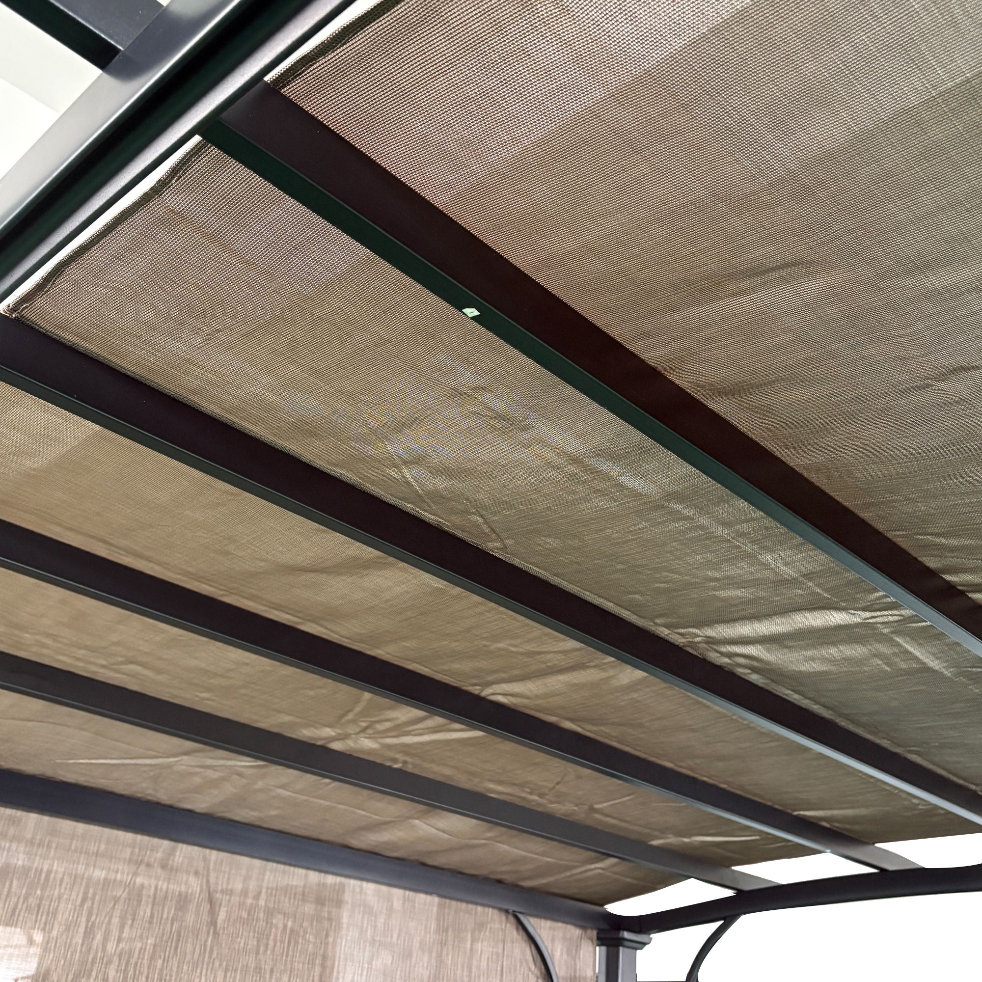 13' X 7.7' Outdoor Pergola Sun Shade Cover Cloth Patio Canopy Hdpe Permeable With Grommets - Brown