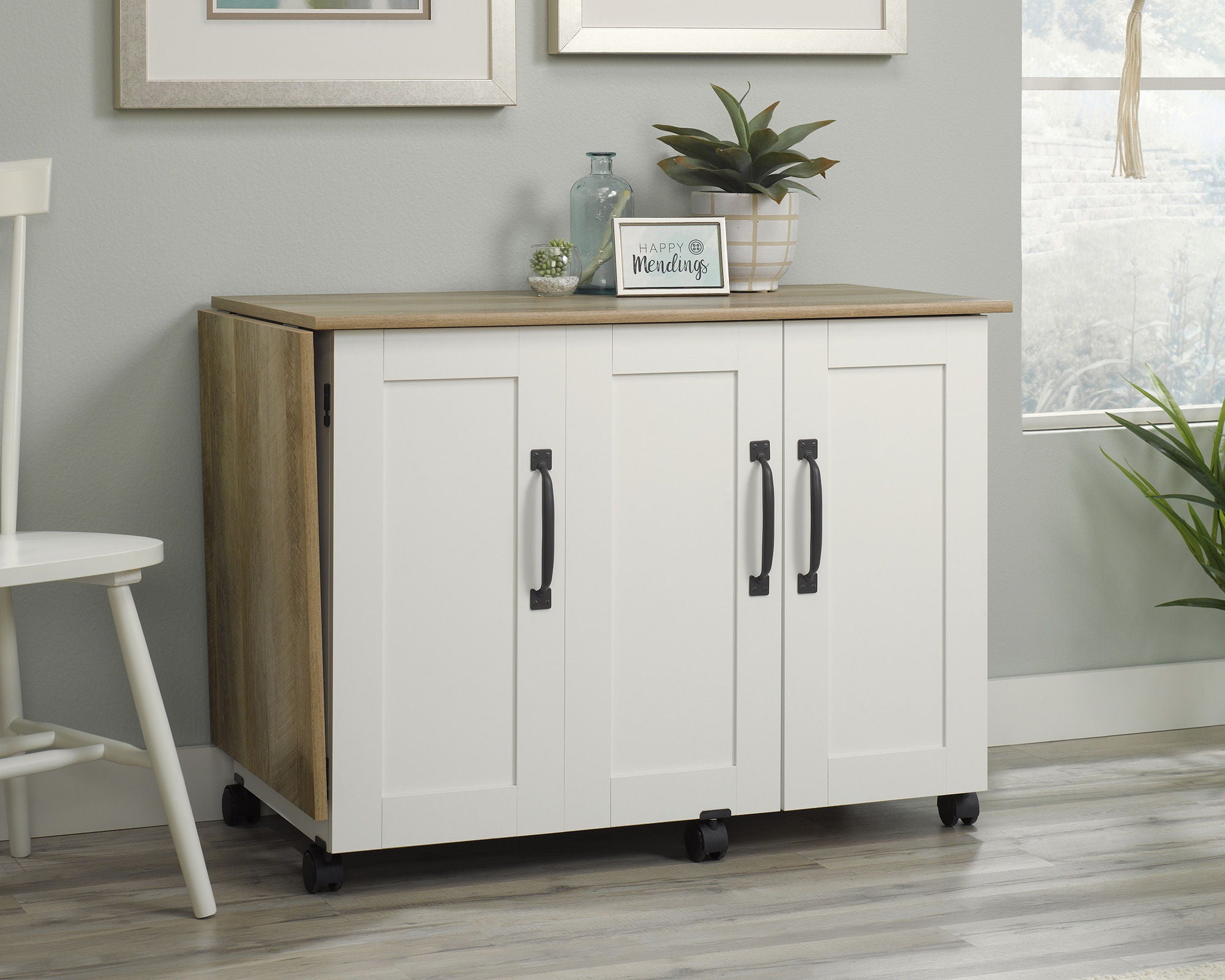 Drop-Leaf Craft Table/Sewing Cart