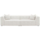 Everly - Boucle Upholstered Extra Long Sofa - White